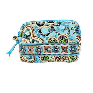 Vera Bradley Bali Blue Makeup Cosmetic Lined Zip Bag Retired